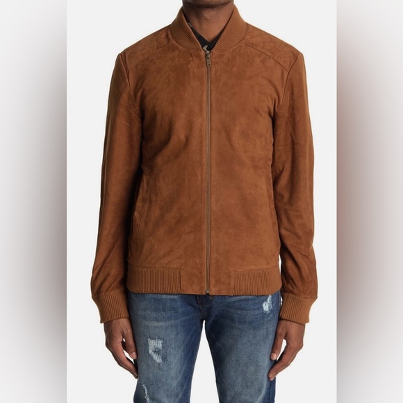 Suede Bomber Jacket Men’s Size Small by SLATE + STONE P2P 21 - Picture 3 of 13